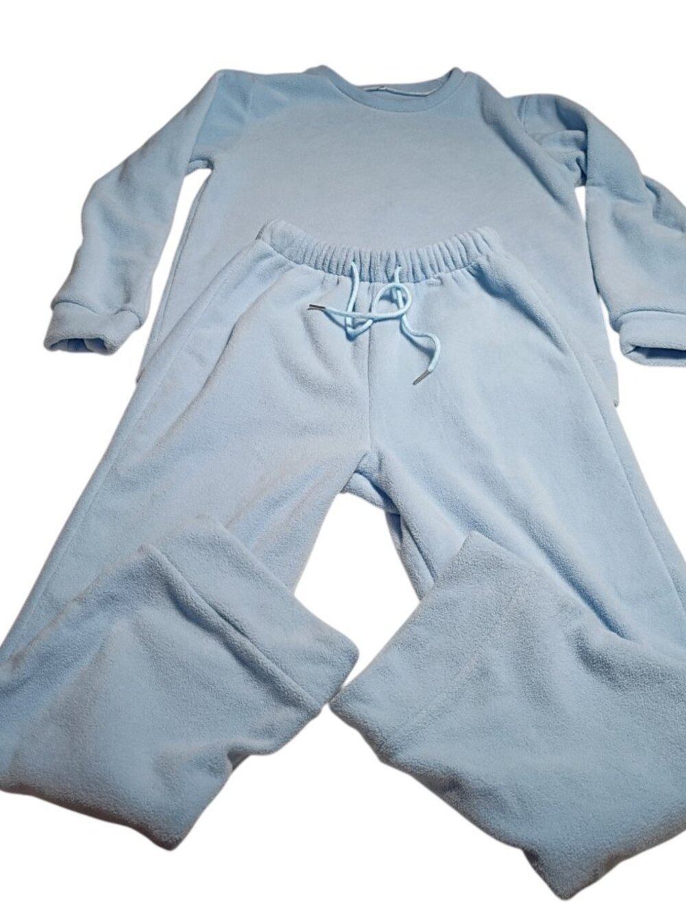 Unbranded Cozy Baby Blue Polar 2 Piece Fleece Pajama Set Size XS
